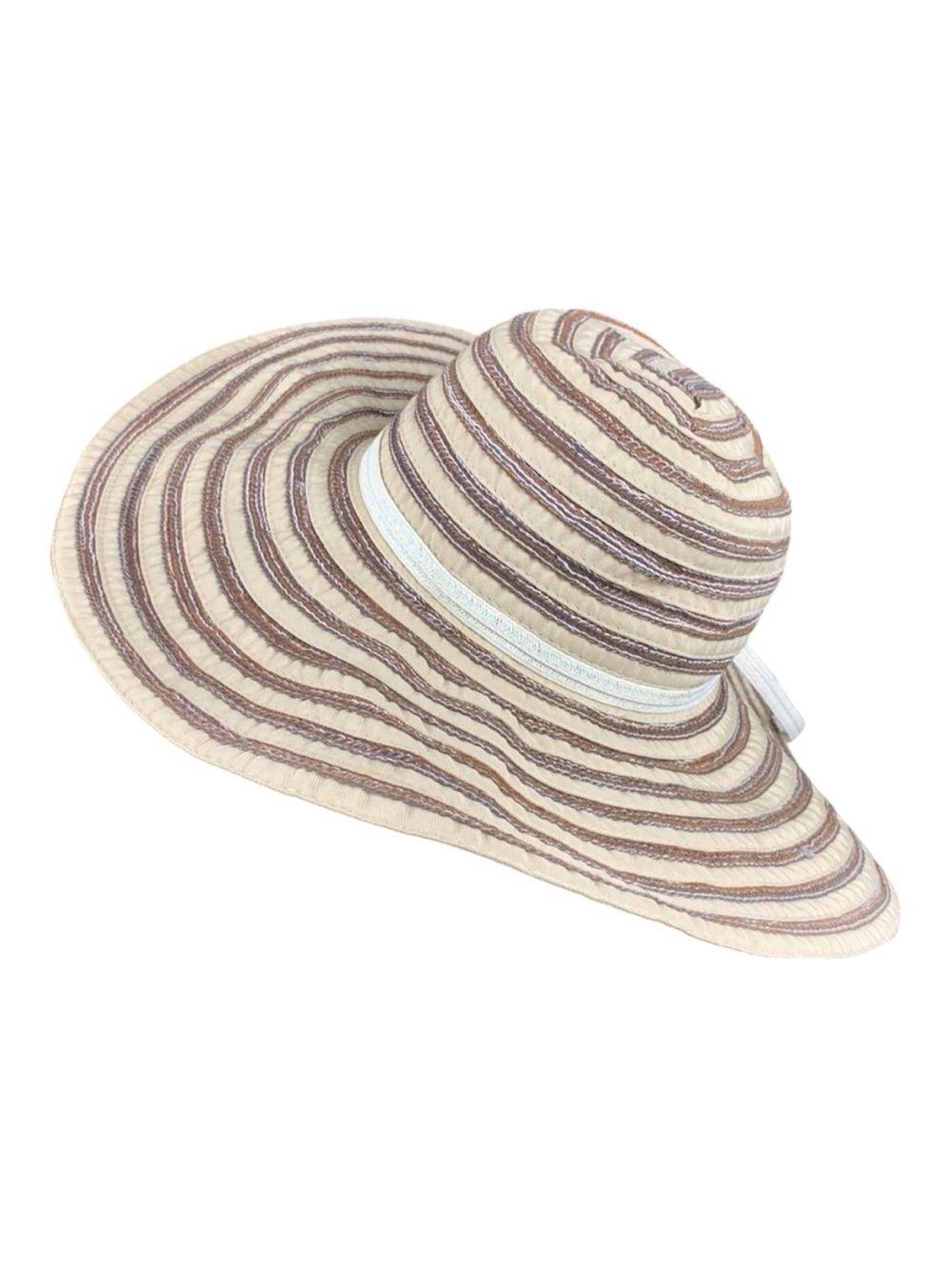 SURF GEAR Cloth Wide Brim Summer Floppy Sun Hat Stripes with Bow